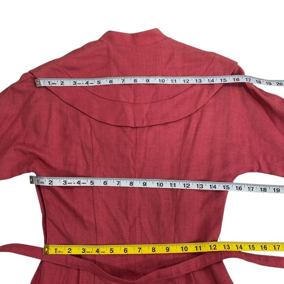 Vintage 50s Presige Junior of New York Womens Dress | Pink | Pockets Belted - Picture 10 of 14